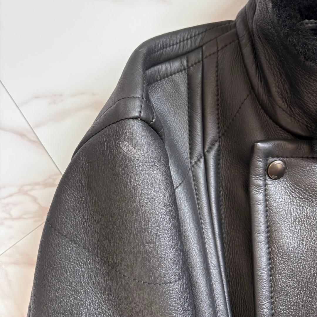 激レア◆HUGO BOSS リアルムートン ジャケット 50サイズ 黒