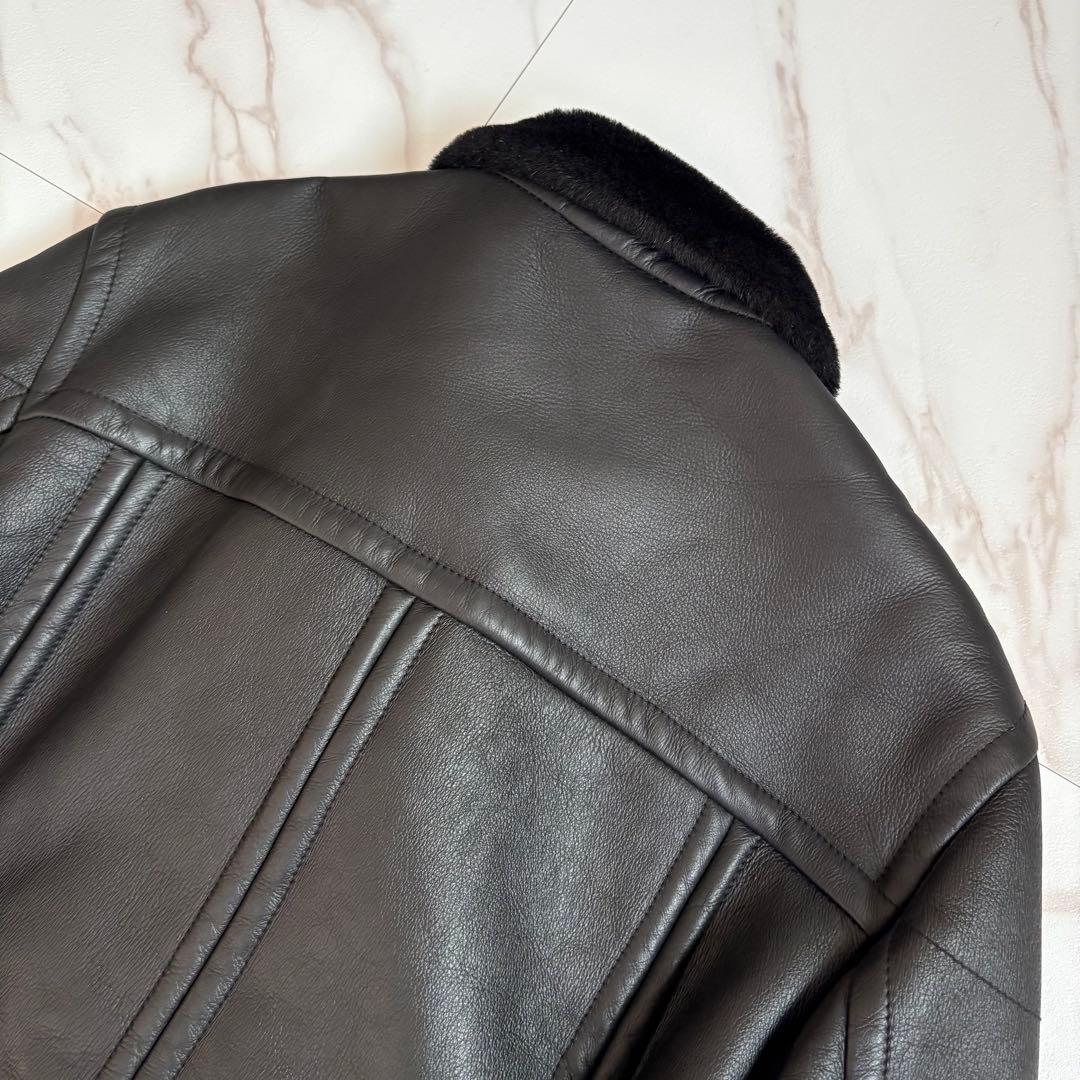 激レア◆HUGO BOSS リアルムートン ジャケット 50サイズ 黒