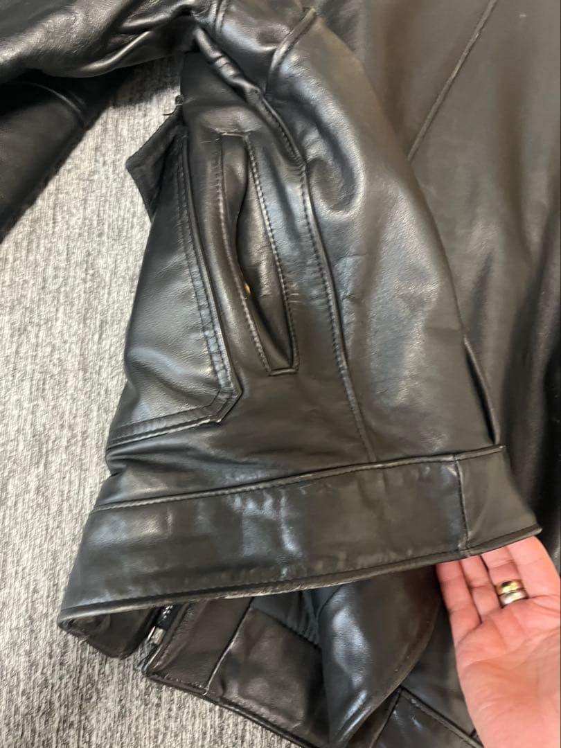 90's Schott トラッカージャケット 黒　USA製　レザージャケット