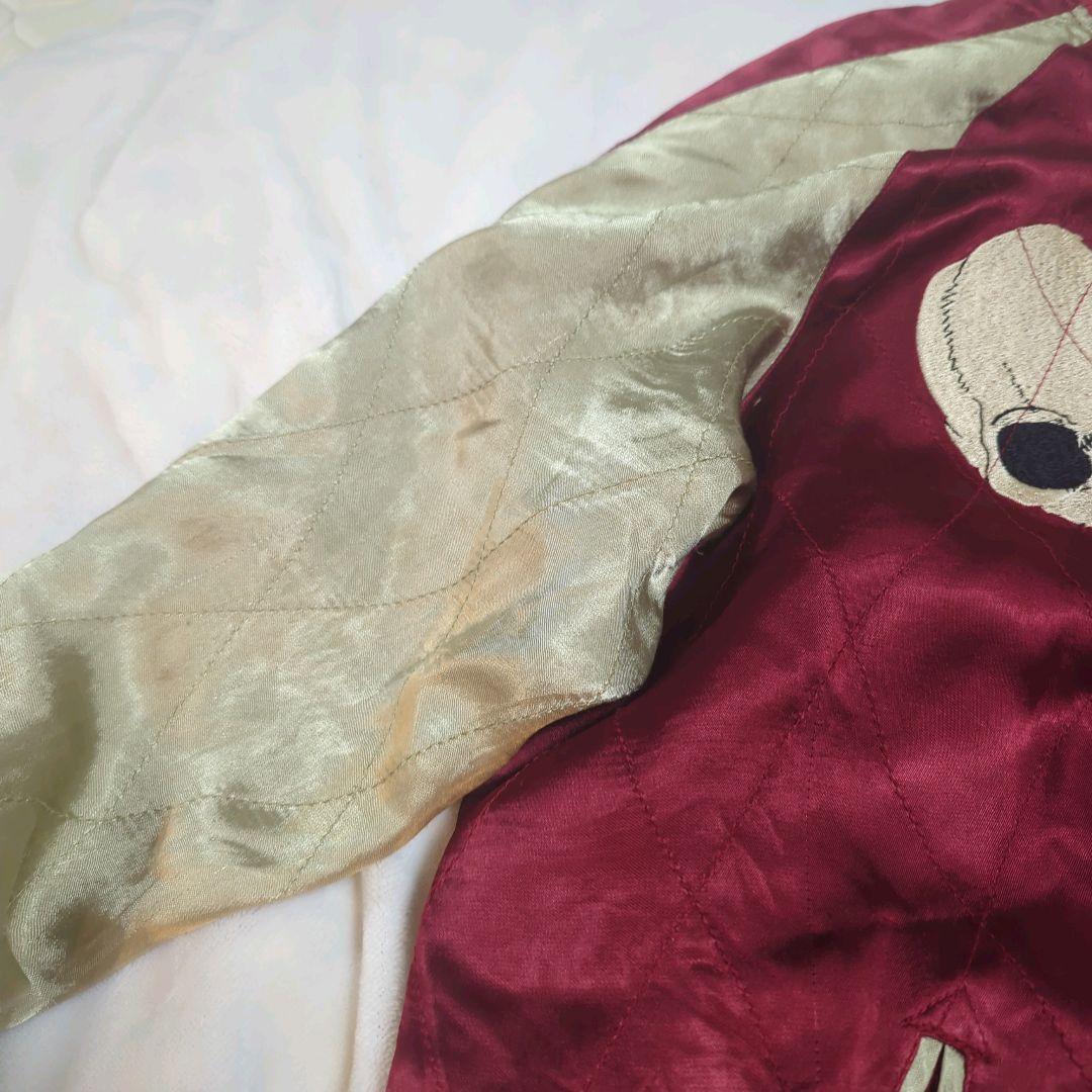 花旅楽団　スカジャン　リバーシブル　ドクロ　和柄　光沢文字