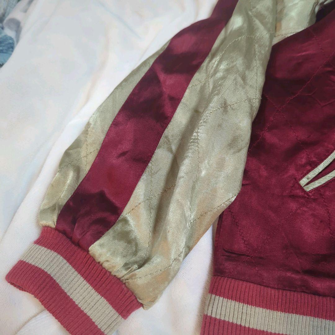 花旅楽団　スカジャン　リバーシブル　ドクロ　和柄　光沢文字