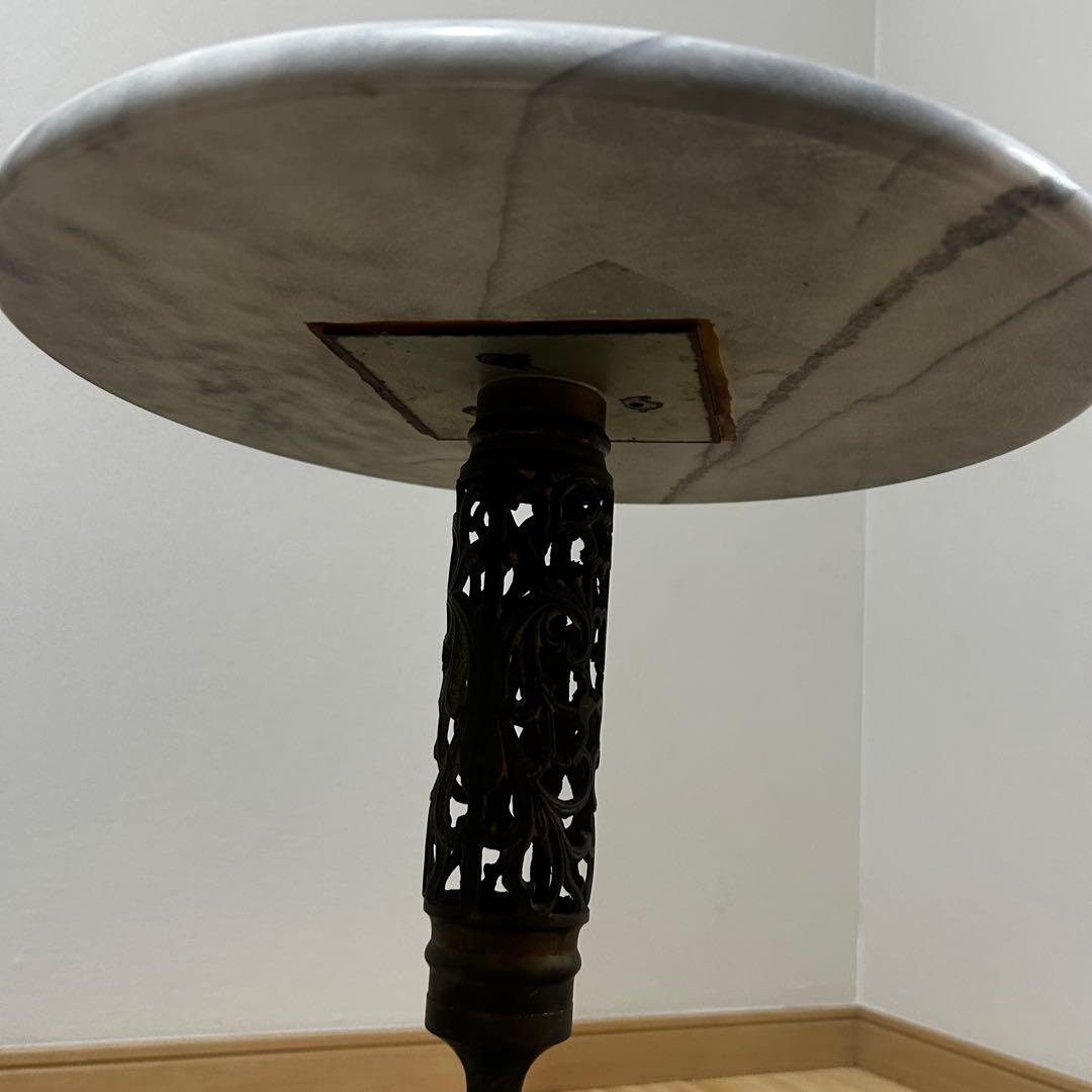 カフェテーブル　アンティーク　大理石　サイドテーブル