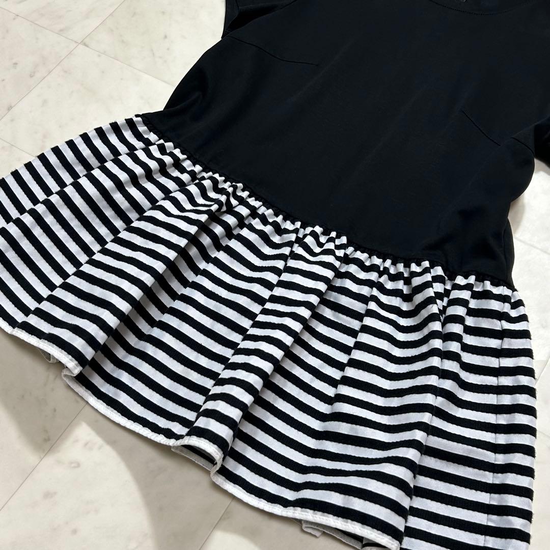 美品✨BORDERS at BALCONY カットソー ペプラム 半袖 ボーダー