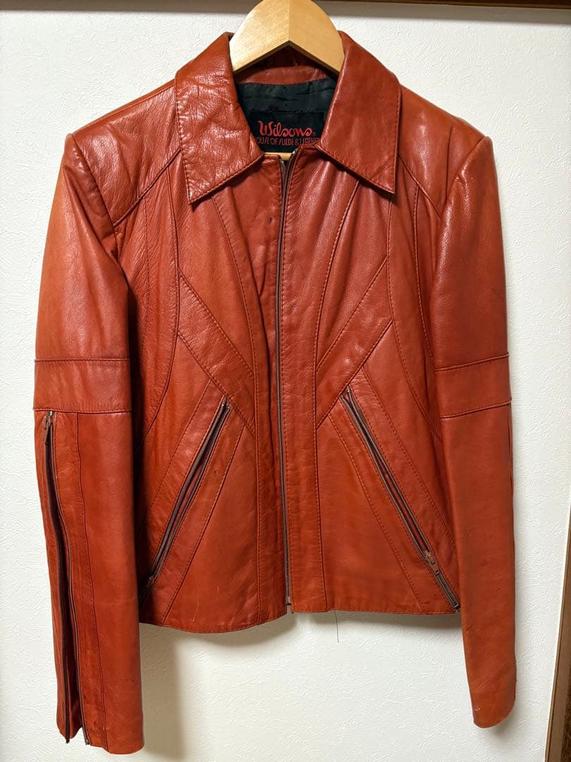 Wilson's オレンジレザーライダースジャケット