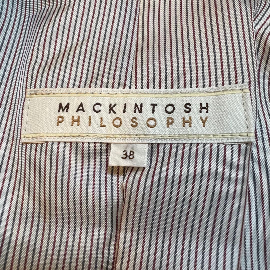 美品✨ マッキントッシュ ステンカラーコート 千鳥柄 38上品