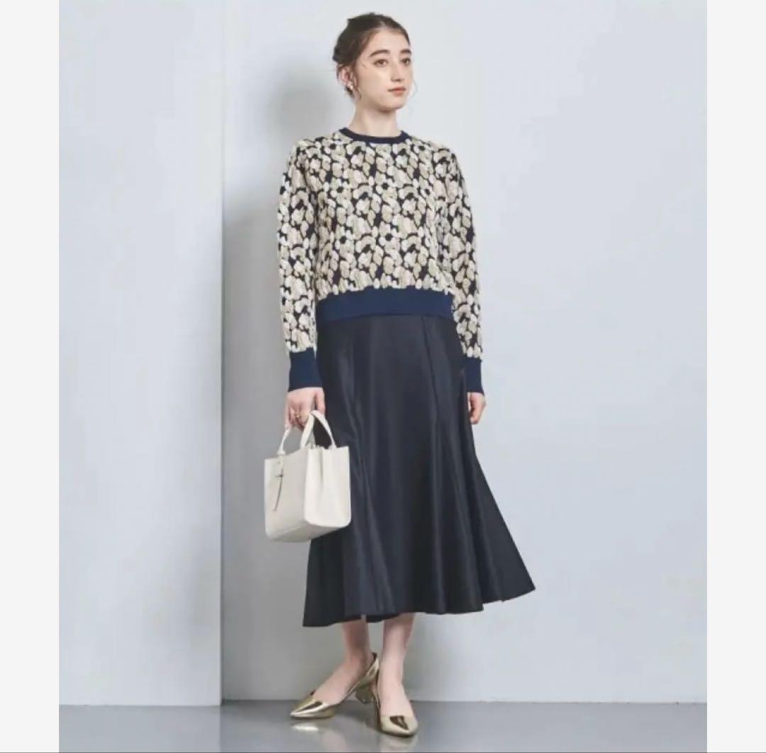 新品 タグ付き ユナイテッドアローズ バランサー フレアスカート ネイビー