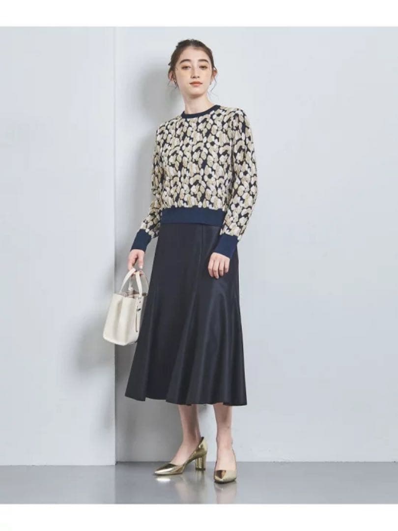 新品 タグ付き ユナイテッドアローズ バランサー フレアスカート ネイビー