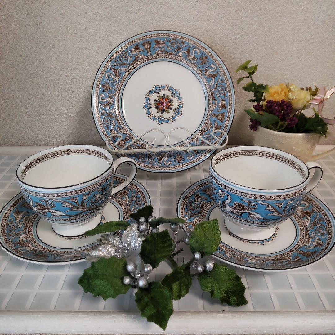 フロレンティーンターコイズ❇️カップソーサー２客 ❇️プレート1枚