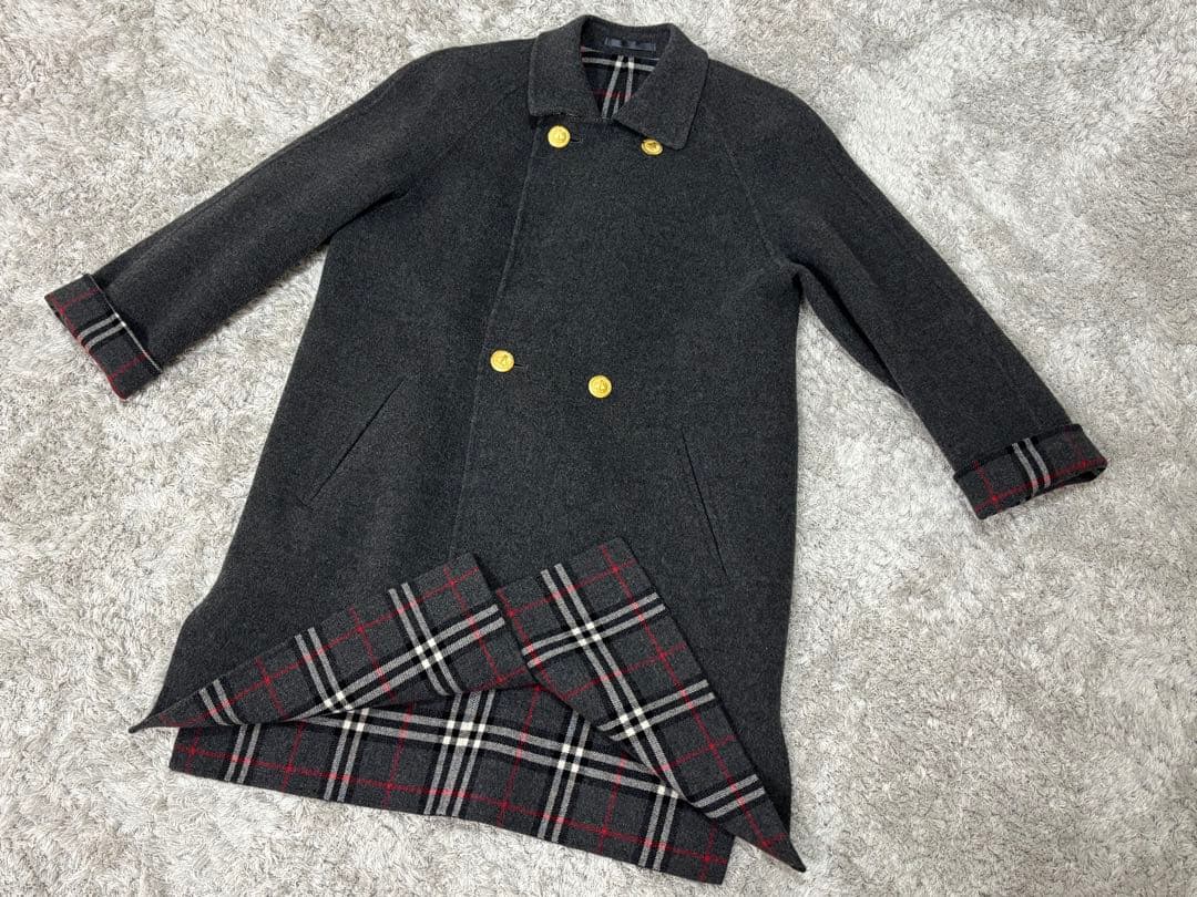 極美品✨バーバリーズ カシミヤ混 ダブルフェイス ロングコート 金ボタン