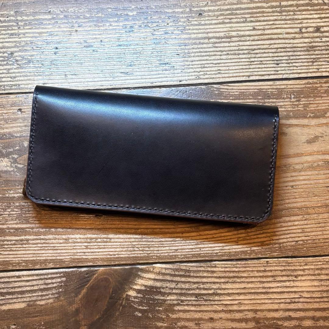 1点のみ茶芯ハンドメイドトラッカーウォレット