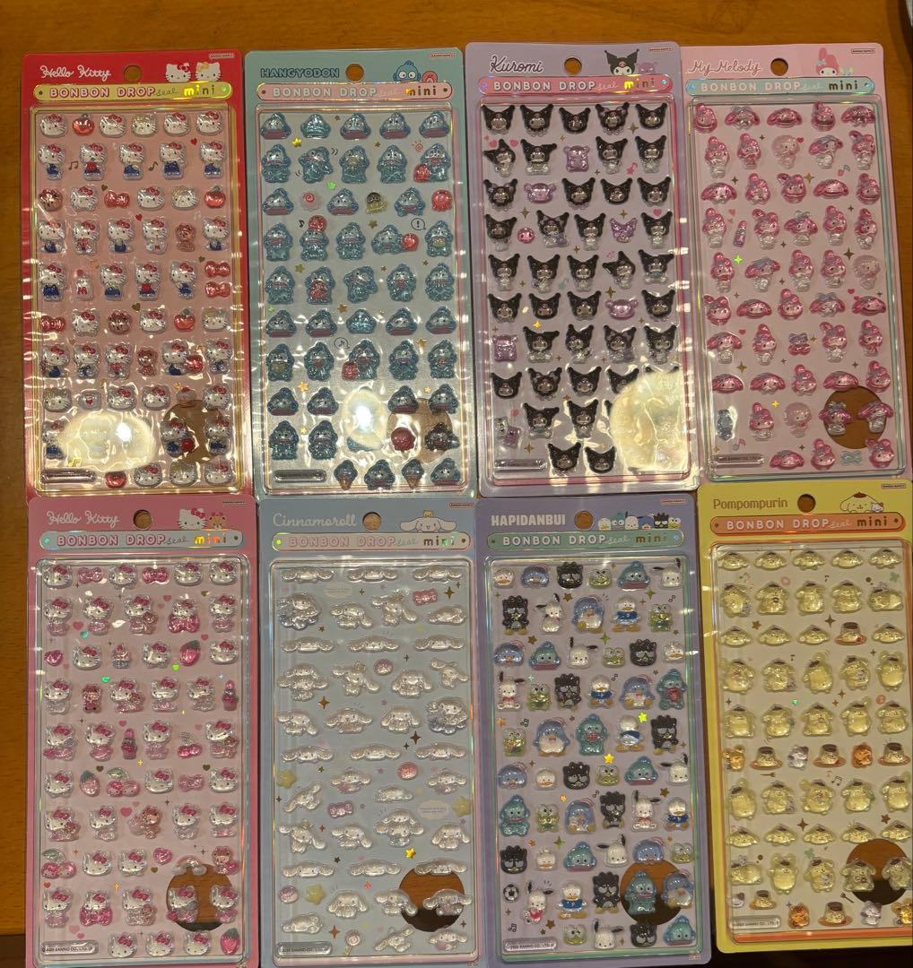 【正規品】ボンボンドロップシール　ミニ　サンリオ　8種コンプリートセット