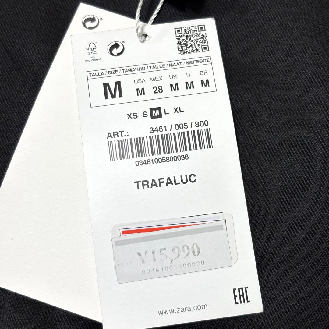 新品タグ付 ZARA ザラ 本革 レザーライダースジャケット M ブラック