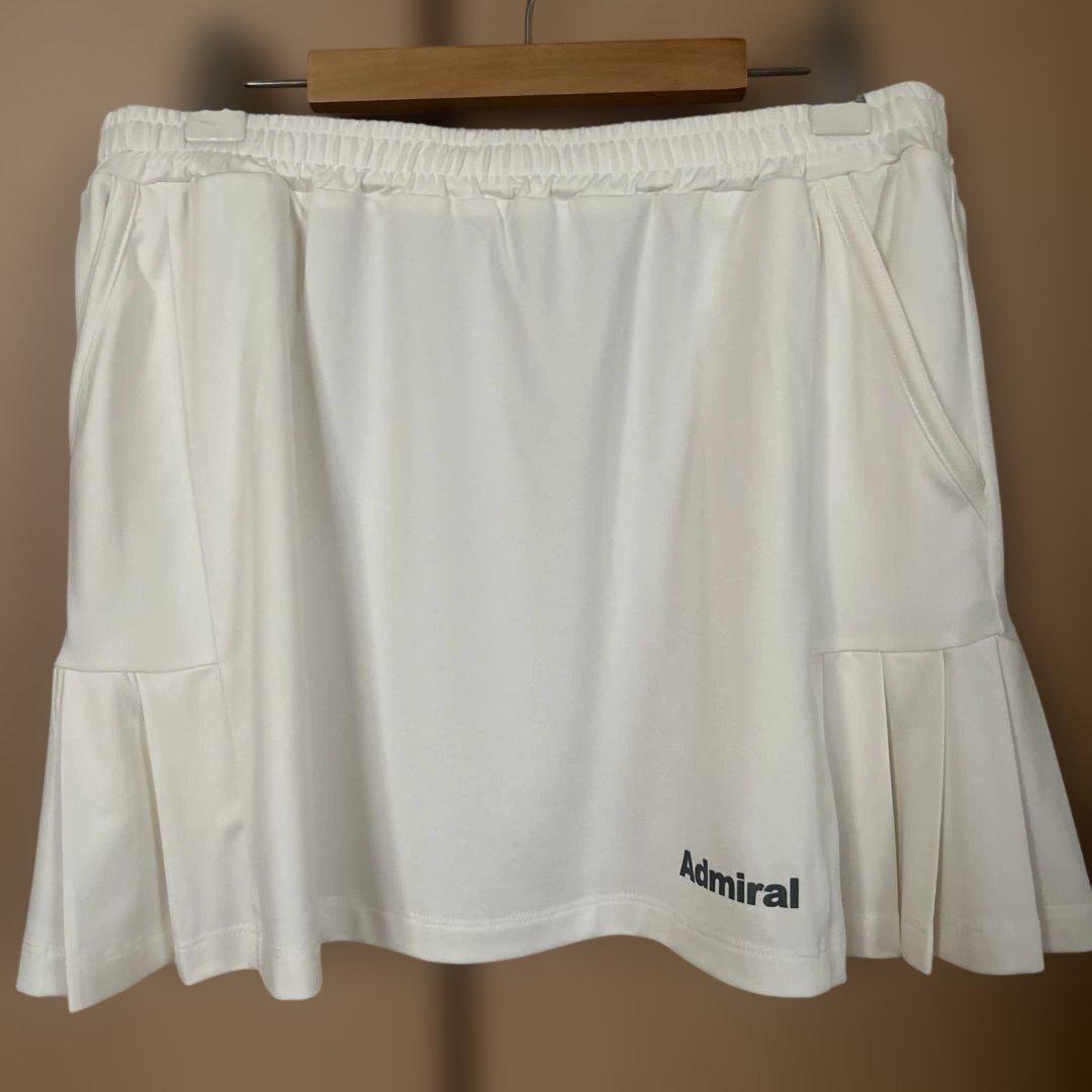 【新品タグ付き 】Admiral テニスウェアプリーツスカート ホワイト