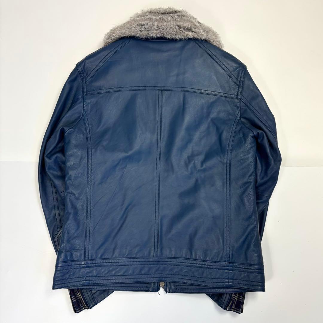 希少色✨ ブラックレーベルクレストブリッジ ライダース 羊革 ファー ライナー付