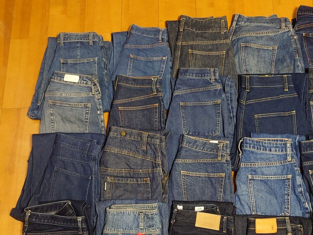 ☆まとめ売り☆　【濃い】デニム　パンツ40本　リメイクハンドメイド