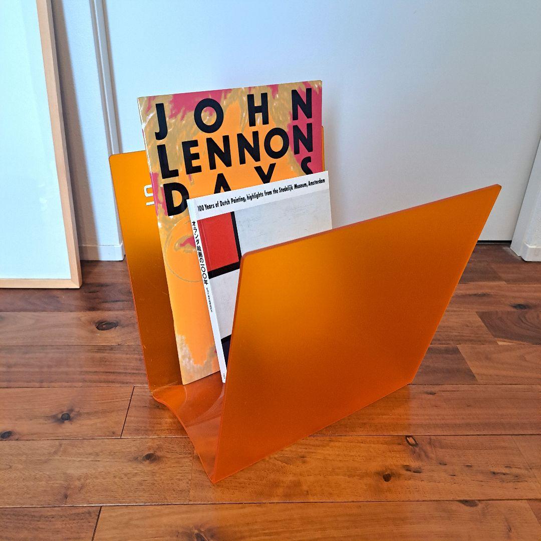 ヴィンテージ　マガジンラック　スペースエイジ アクリル　マガジンラック オレンジ