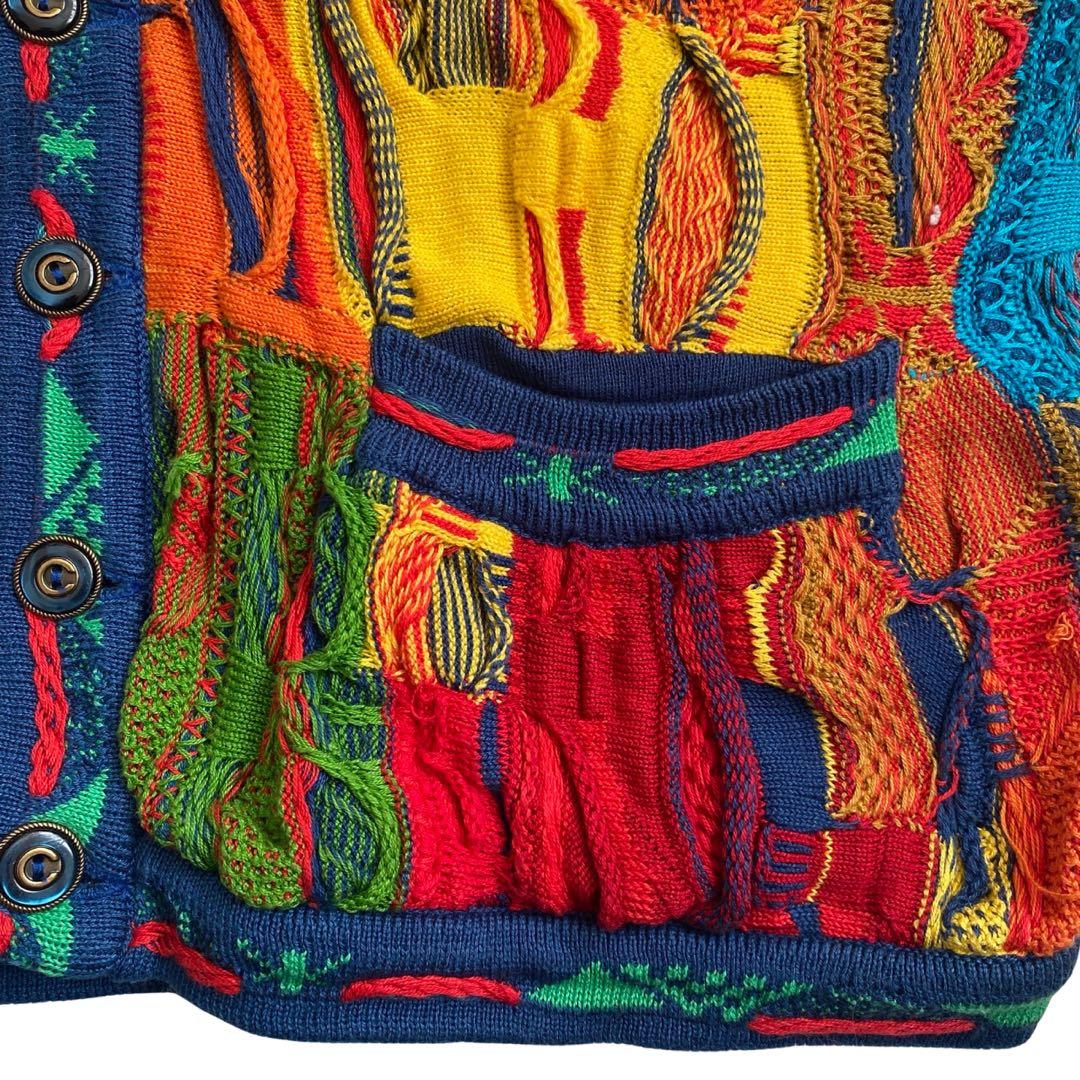 オーストラリア製　Coogi クージー　総柄　カーディガン　奇抜　メンズSS