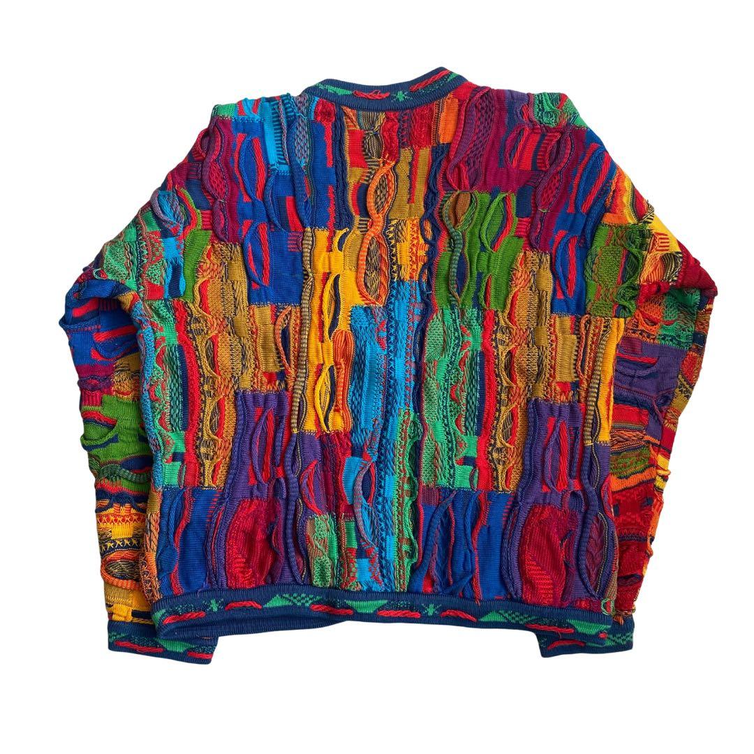 オーストラリア製　Coogi クージー　総柄　カーディガン　奇抜　メンズSS