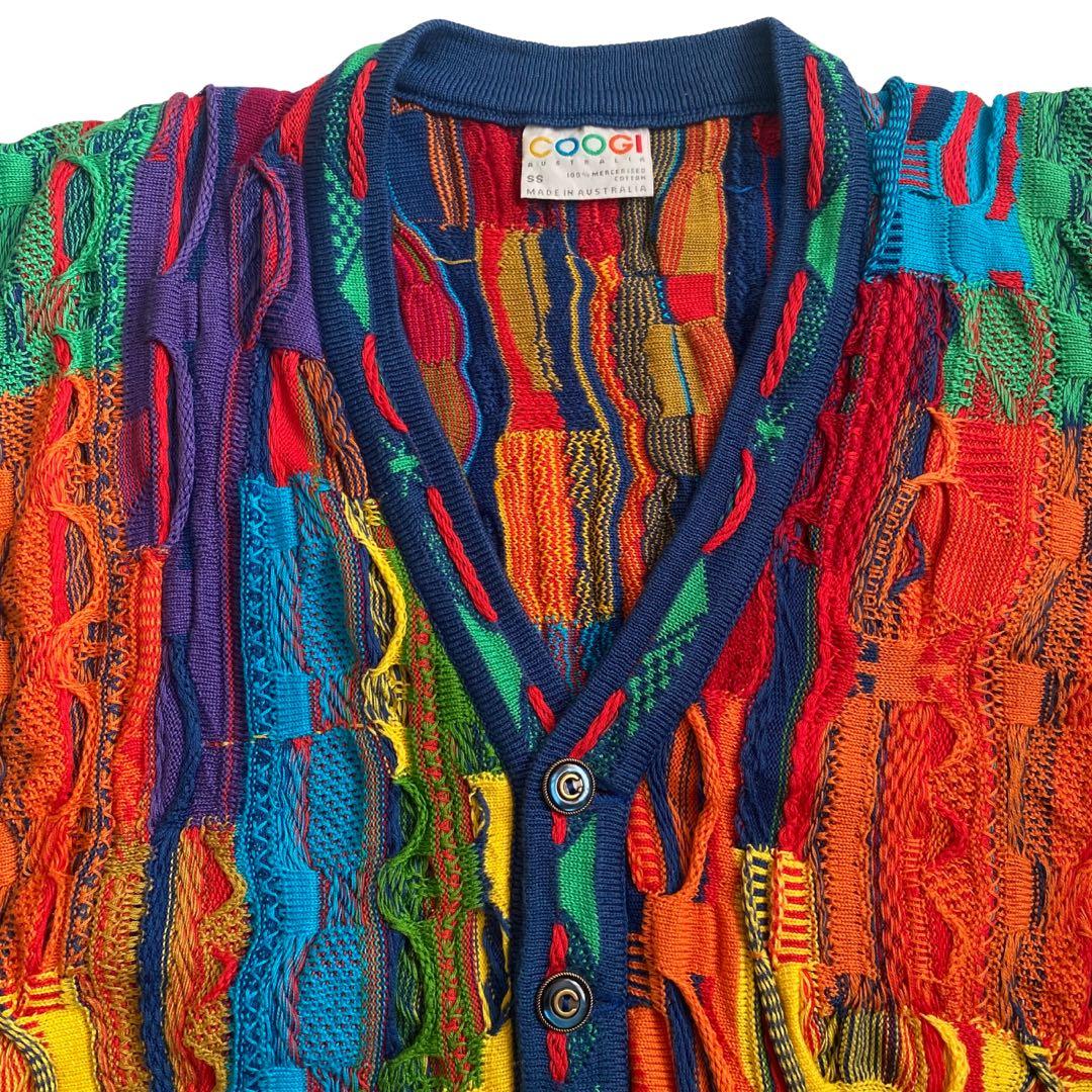 オーストラリア製　Coogi クージー　総柄　カーディガン　奇抜　メンズSS