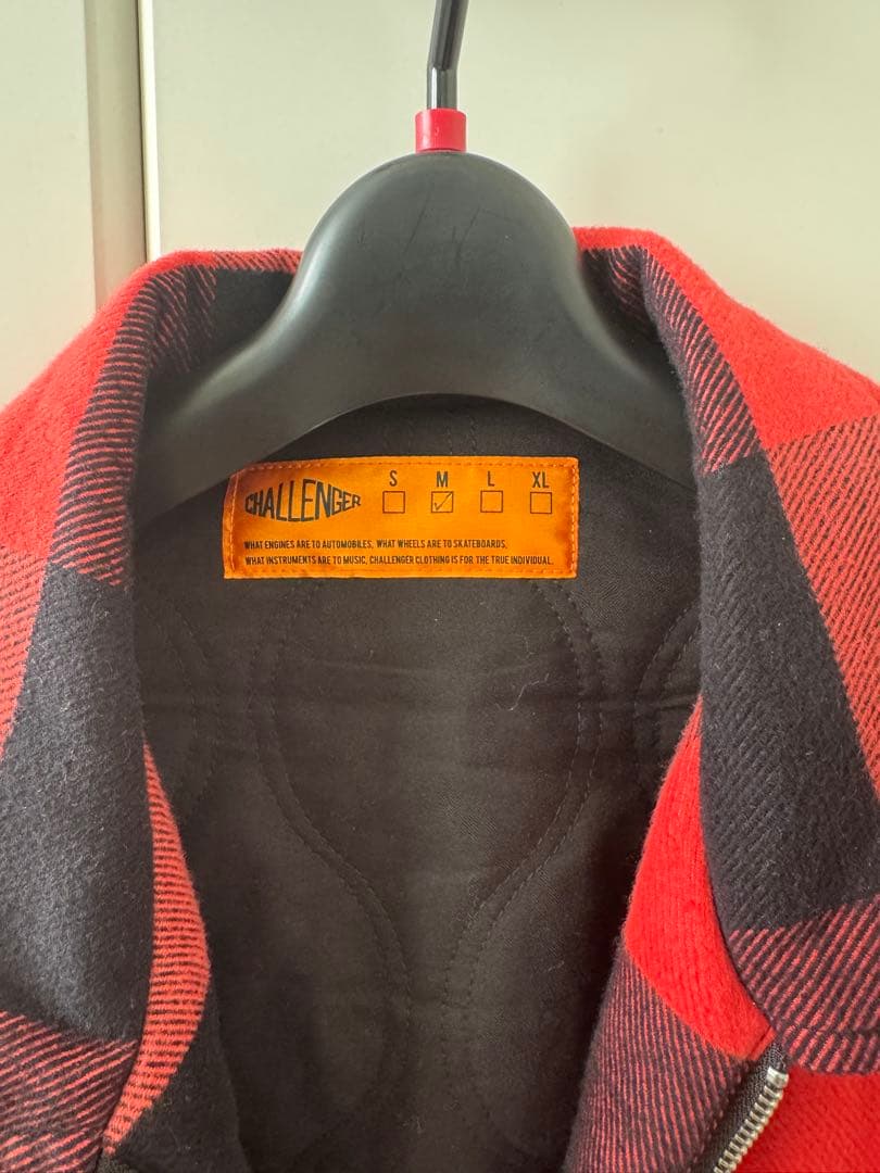 CHALLENGER レッド・ブラックチェック ジャケット M