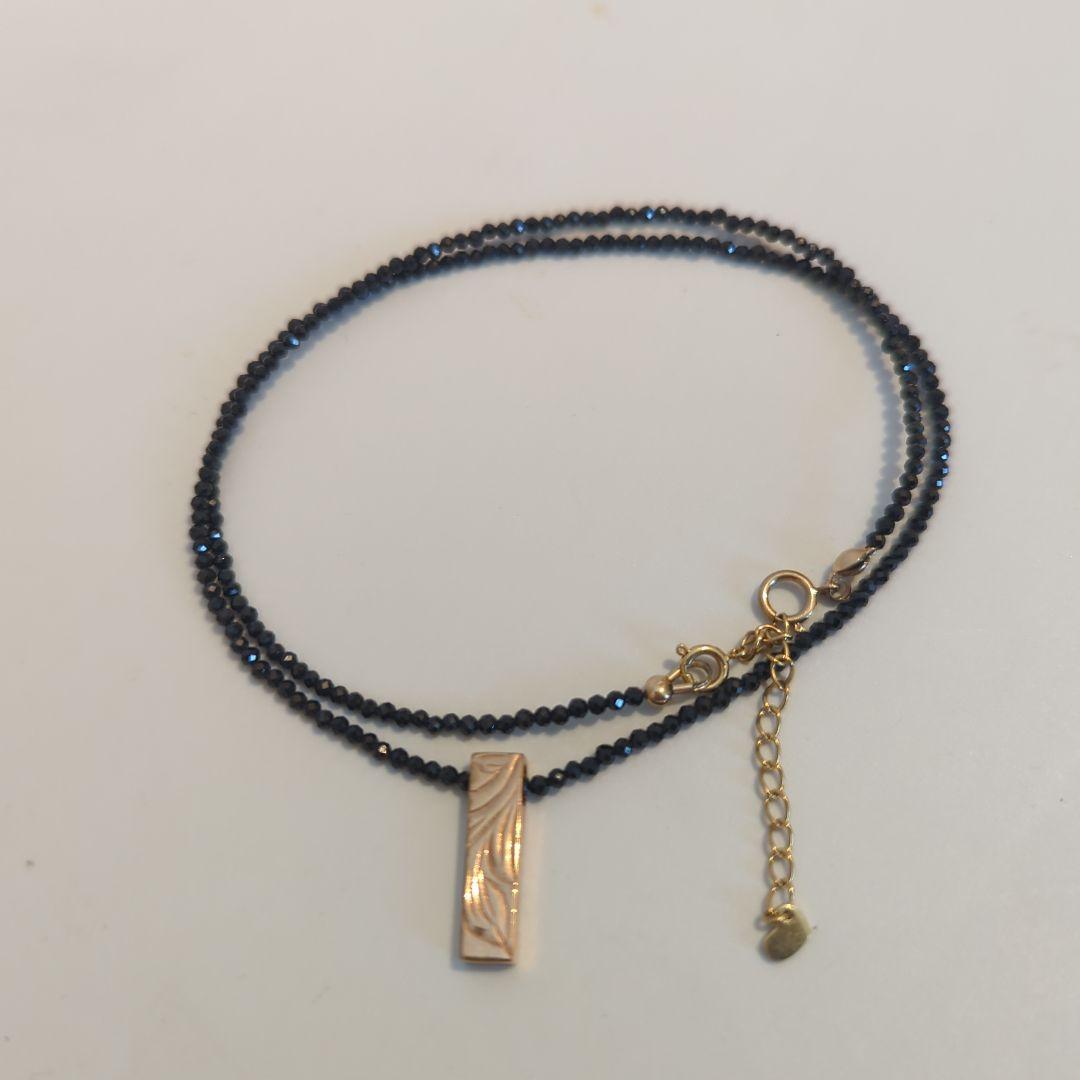 ハワイアンジュエリー　オニキス　ピンクゴールド　ネックレス