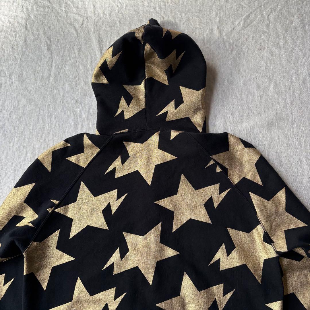 APE エイプ スター ベイプスタ 総柄 フルジップパーカー ブラック ゴールド