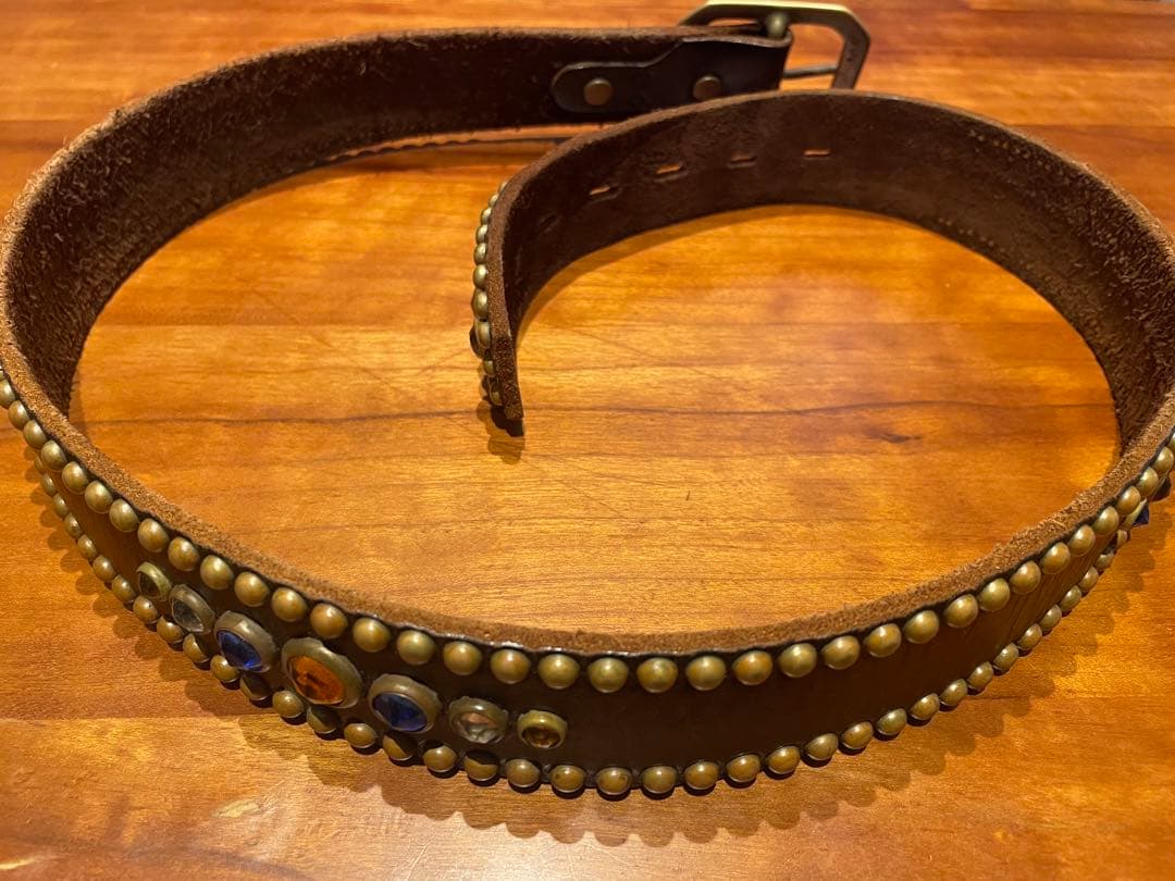 HTC レザー スタッズベルト MADE IN USA 34