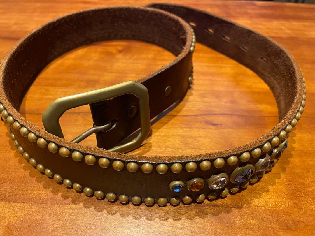 HTC レザー スタッズベルト MADE IN USA 34
