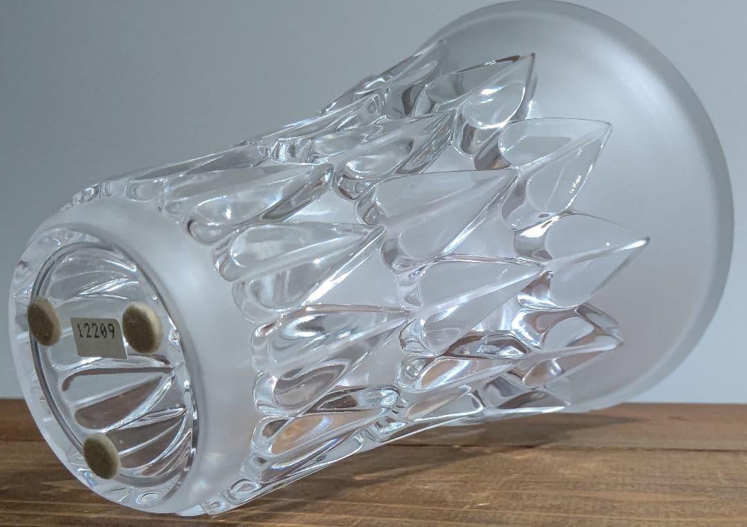 フランス製 LALIQUE ラリック フイユ 葉 花瓶 フラワーベース 欠け有