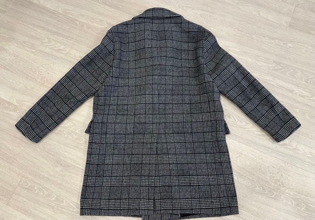 BOSS グレンチェック ダブルブレステッド コート　３XL