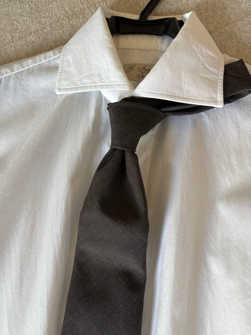 ジュストビスポーク　ネクタイ　ブラウン　グレイッシュ　シャロン購入