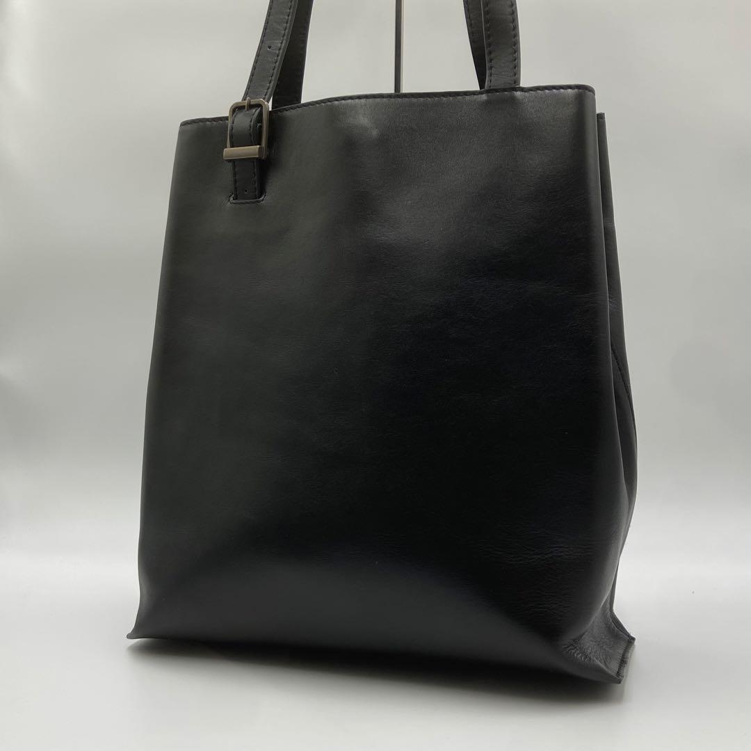 極美品　マザーハウス　ブライト　V トートバッグ　レザー　ブラック