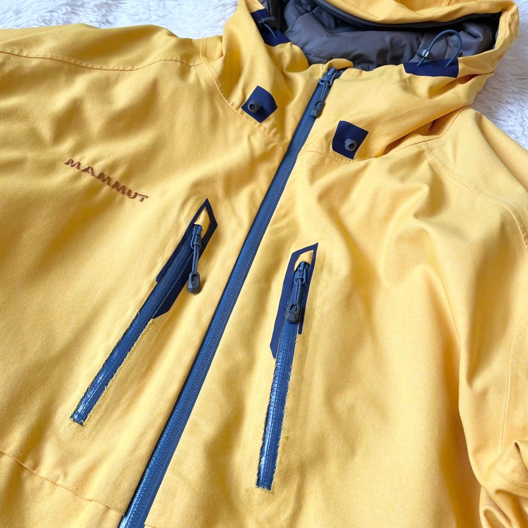 MAMMUT 多機能アウター スノージャケット Lサイズ 刺繍ロゴ イエロー