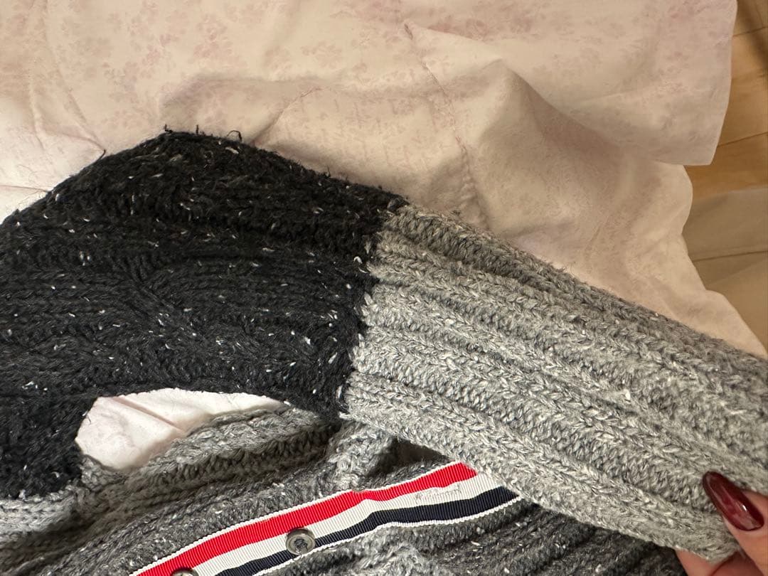 THOM BROWNE ケーブルニットセーター グレー系