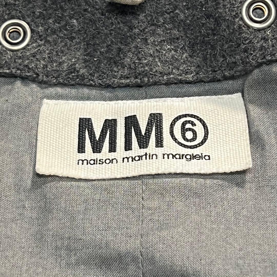 MM6　チェスターコート　2Way　カシミヤ　グレー　比翼ボタン　36