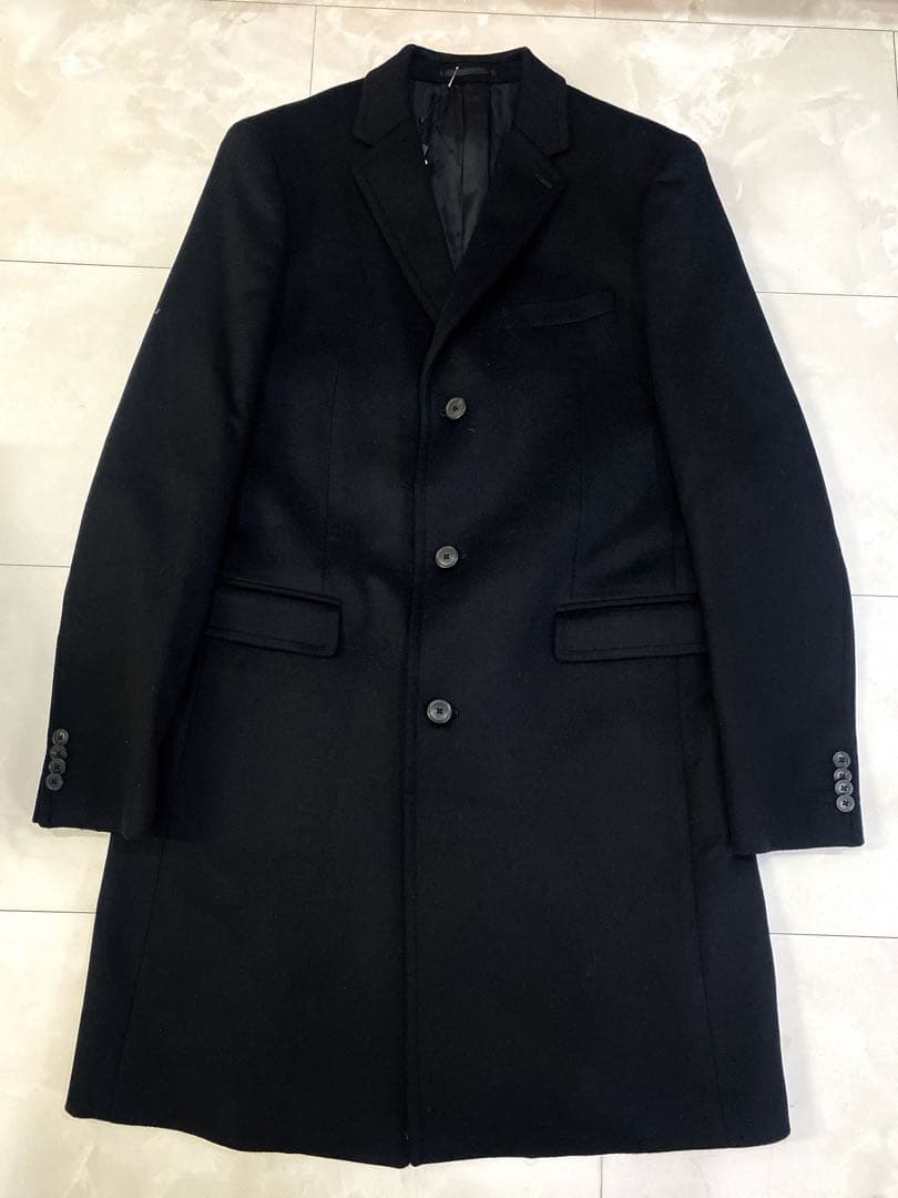 セオリー☆メンズカシミヤ100%チェスターコート黒未使用