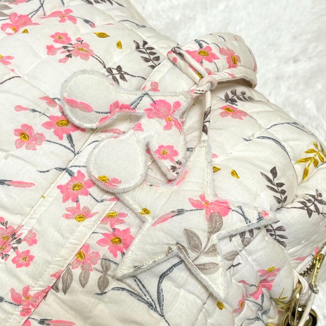 【未使用】 ボンポワン マザーズバッグ ママバッグ キルティング コットン 花柄