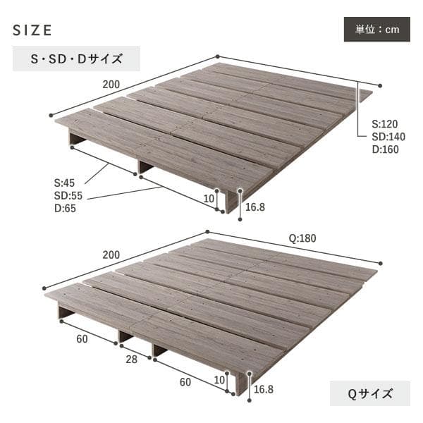 送料無料 セミダブルベッド フレーム 保証・コンセント付 すのこストーングレー