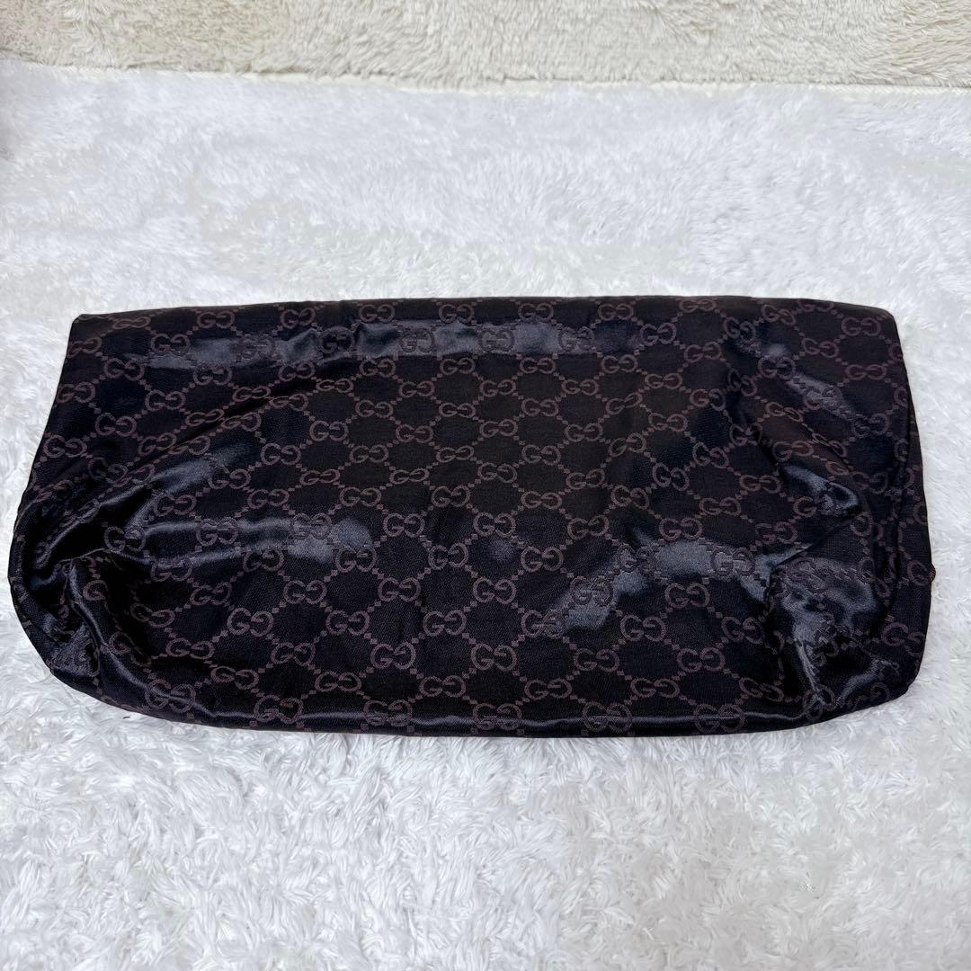 GUCCI グッチ GG柄 キャンバス トート バッグ ブラック レザー 保存袋