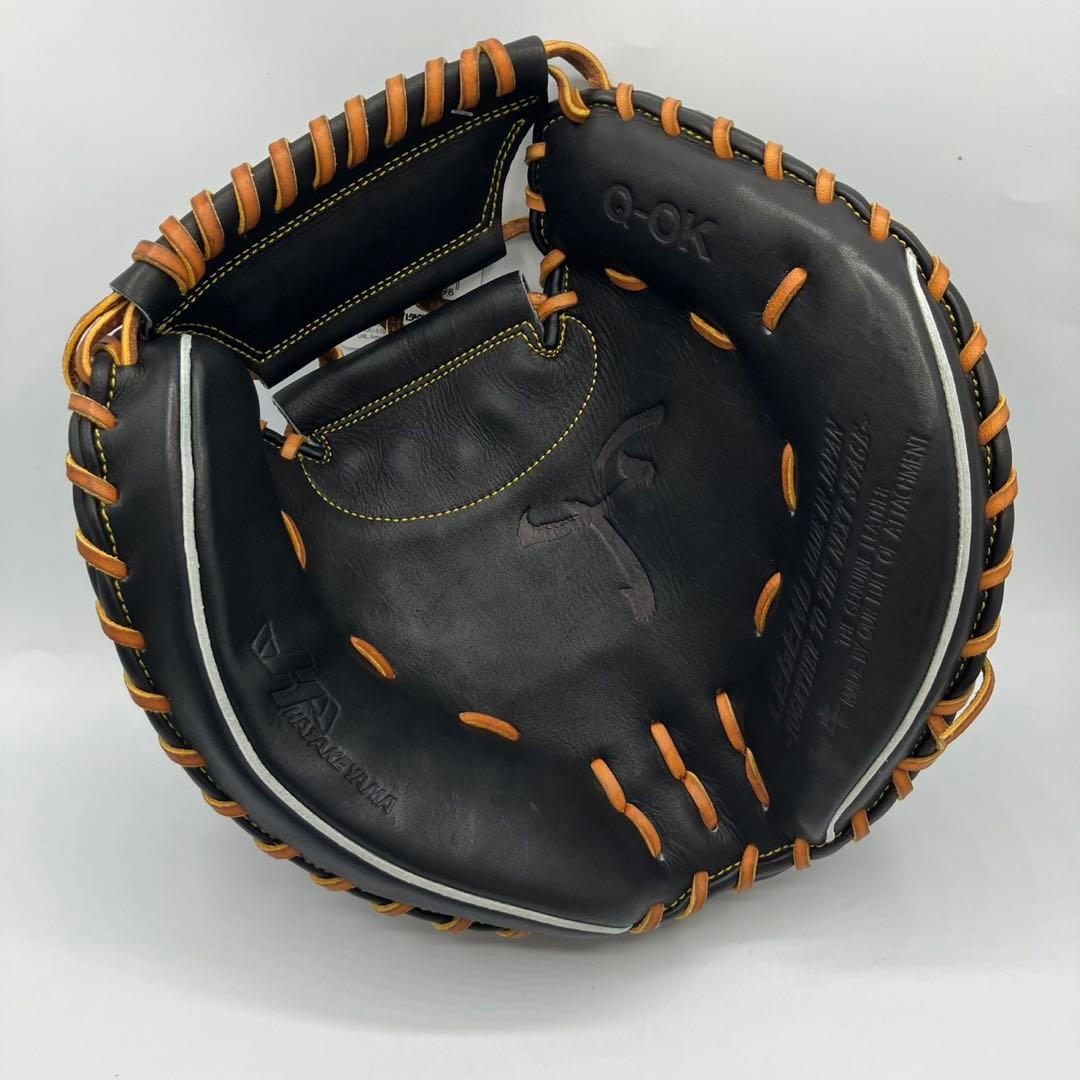 【新品】ハタケヤマ 硬式キャッチャーミット Q-OK 右投げ　ブラック