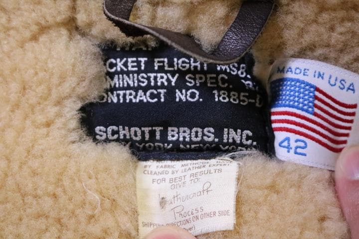 S*要様 【美品】☆Schott：RAFタイプ　シープスキン　フライトジャケット