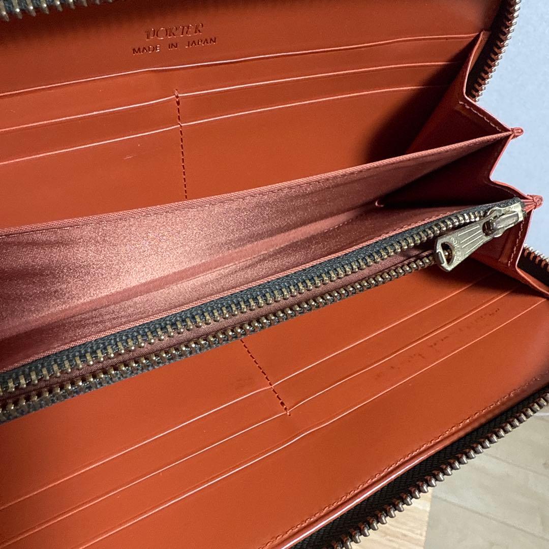 生*生様 PORTER オレンジ レザー 長財布