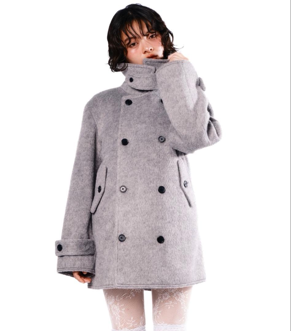 ダブルブレストコートsmyeon スミョン　ミドルシャギーコート