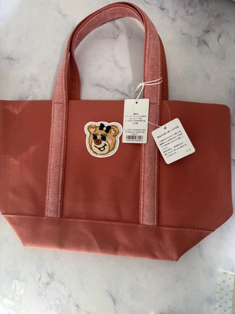 【新品】フェイラー　オールドテディガール　ワッペントートバッグ　ピンク　小