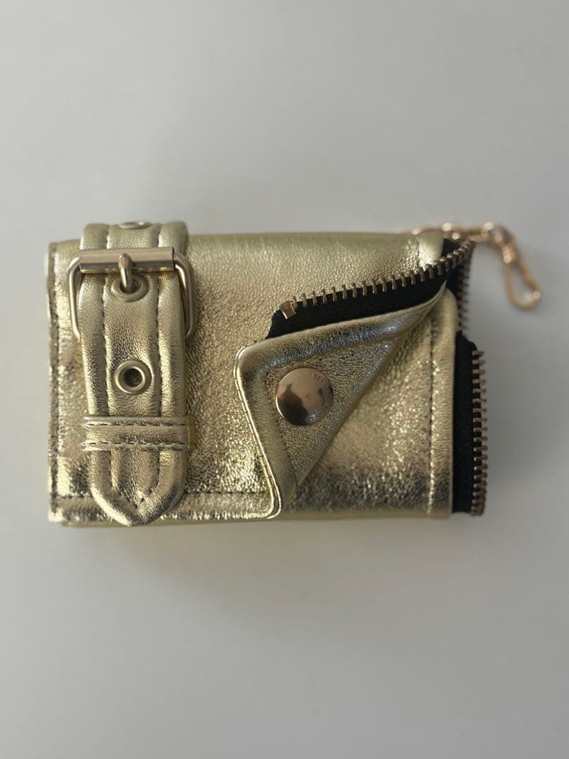 beautiful people 三つ折財布 ゴールド