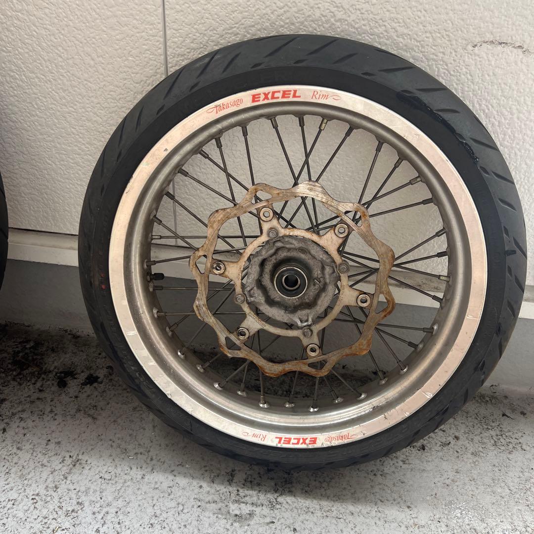 XR650R エクセルホイール 前後セット ブレーキキャリパーブラケット付き