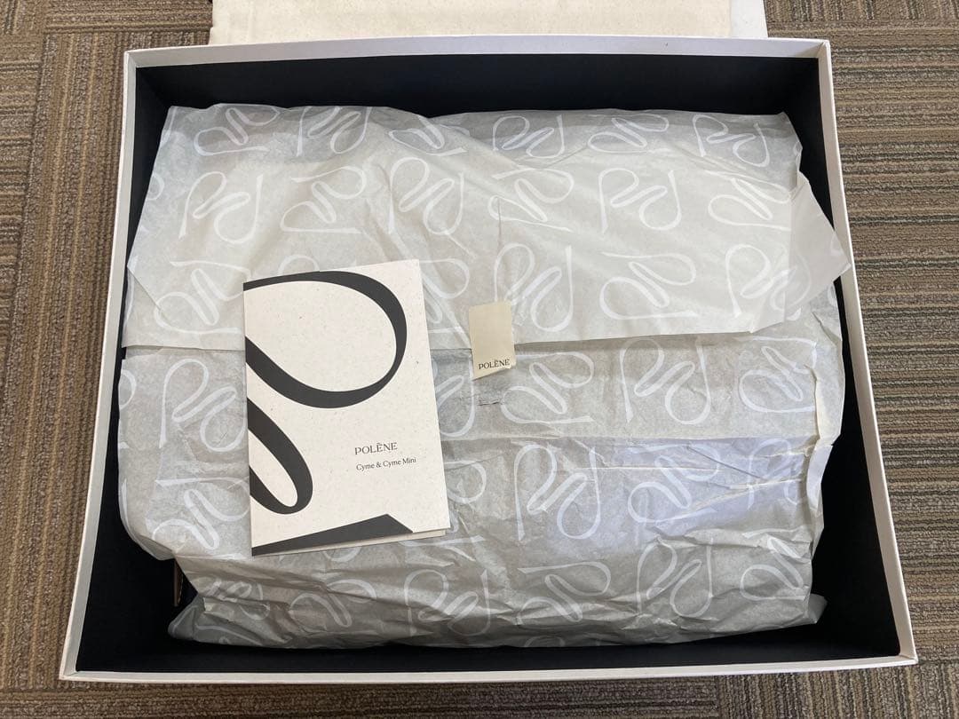 【POLENE】 ベージュ レザートートバッグ