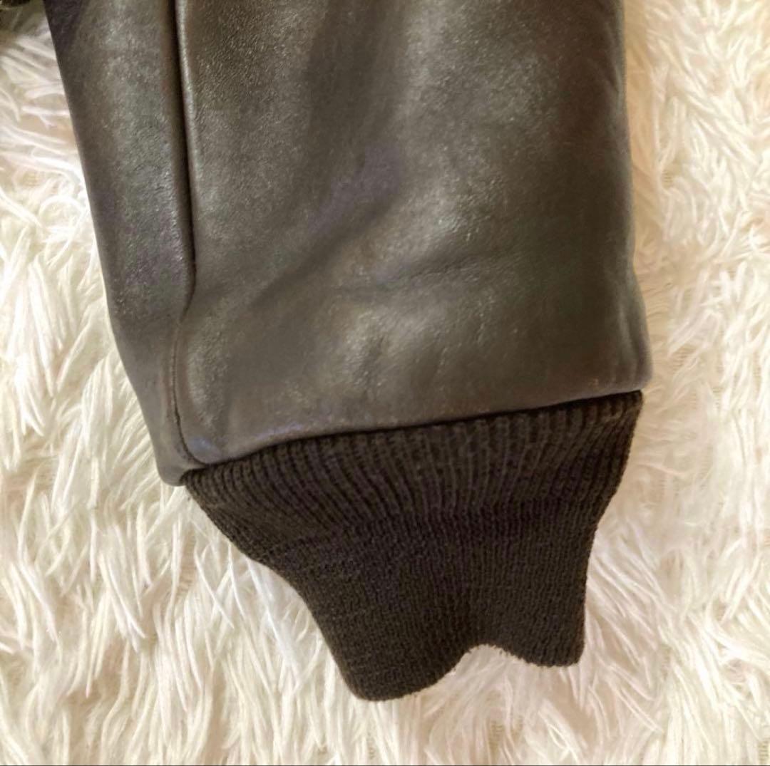 【良品】アヴィレックスA-2 革胸タグ　ダークブラウン　L〜XL相当