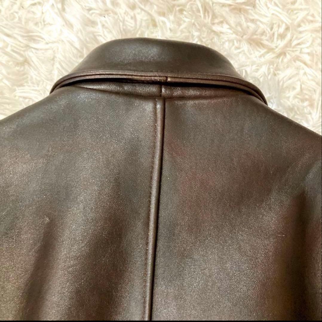 【良品】アヴィレックスA-2 革胸タグ　ダークブラウン　L〜XL相当