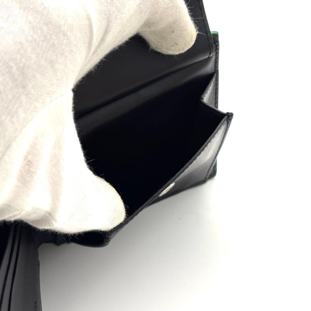 【最高級美品】ボッテガヴェネタ カセット ２つ折り財布 ブラック グリーン